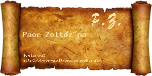 Paor Zoltána névjegykártya